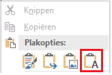 Plakken >> Alleen tekst behouden